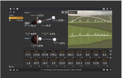 インドアゴルフスタジオで確認できるボールフライトデータ